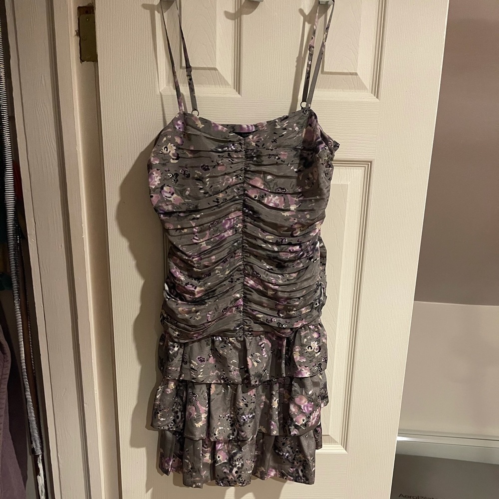 Floral Grey Mini Dress